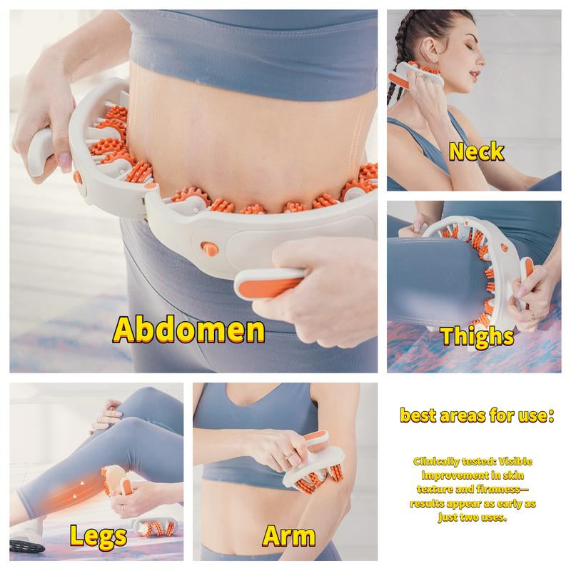 3-In-1 360 Multi-Function Cellulite Manual Push-Pull Massage Roller - Thigh, Calf, Waist Push-Pull Tool - Deep Tissue Pain Relief, Body Sculpting, Anti-Inflammation and Fast Recovery, Pilates Equipment